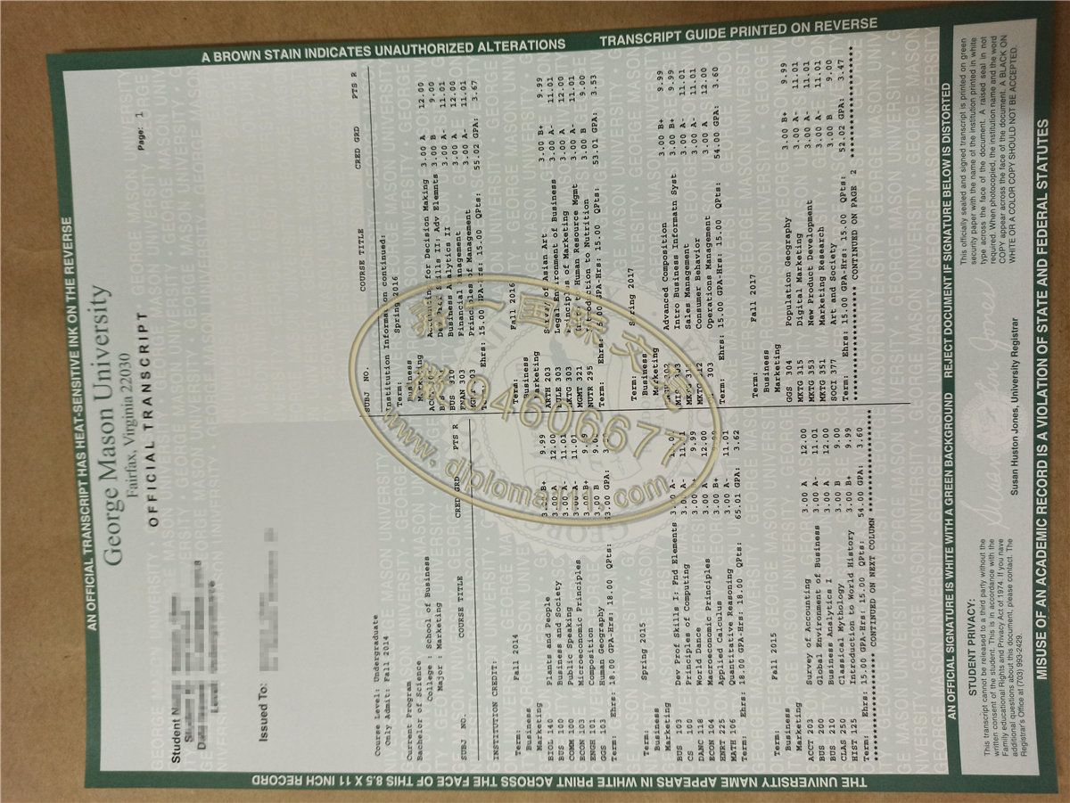 复刻乔治梅森大学成绩单案例|美国GMU文凭定制渠道选择