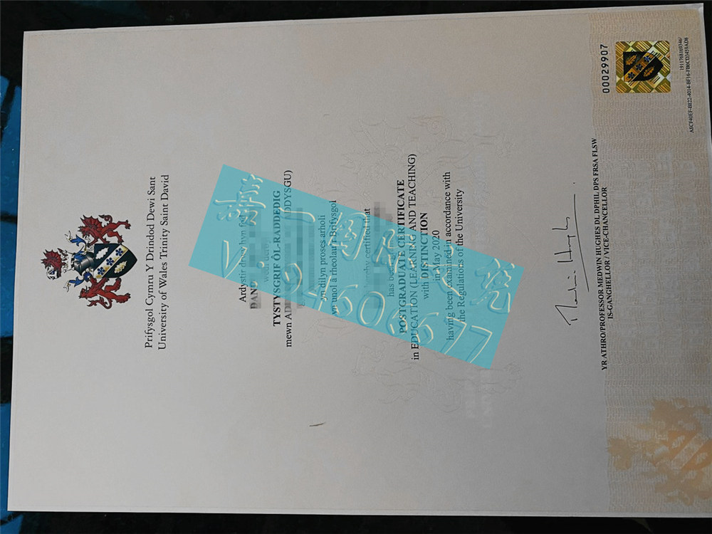 更新英国威尔士三一圣大卫大学文凭学位证书样本/
