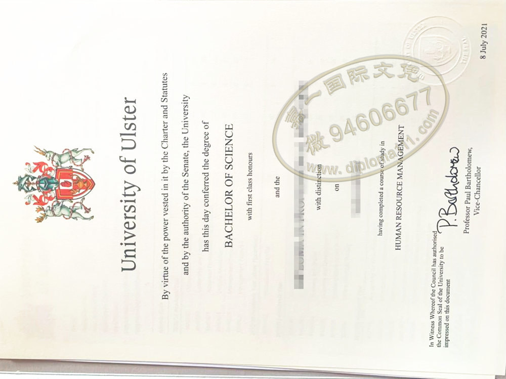 更新21年阿尔斯特大学人力资源管理本科毕业证版本/