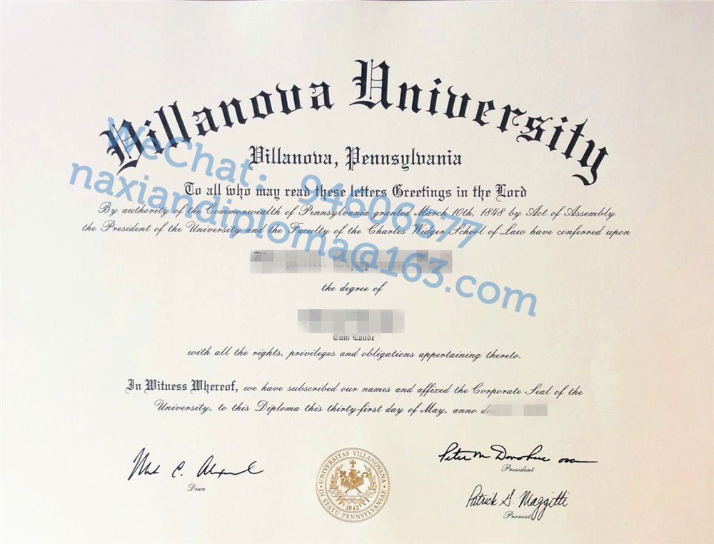 维拉诺瓦大学文凭扫描件|补办Villanova
