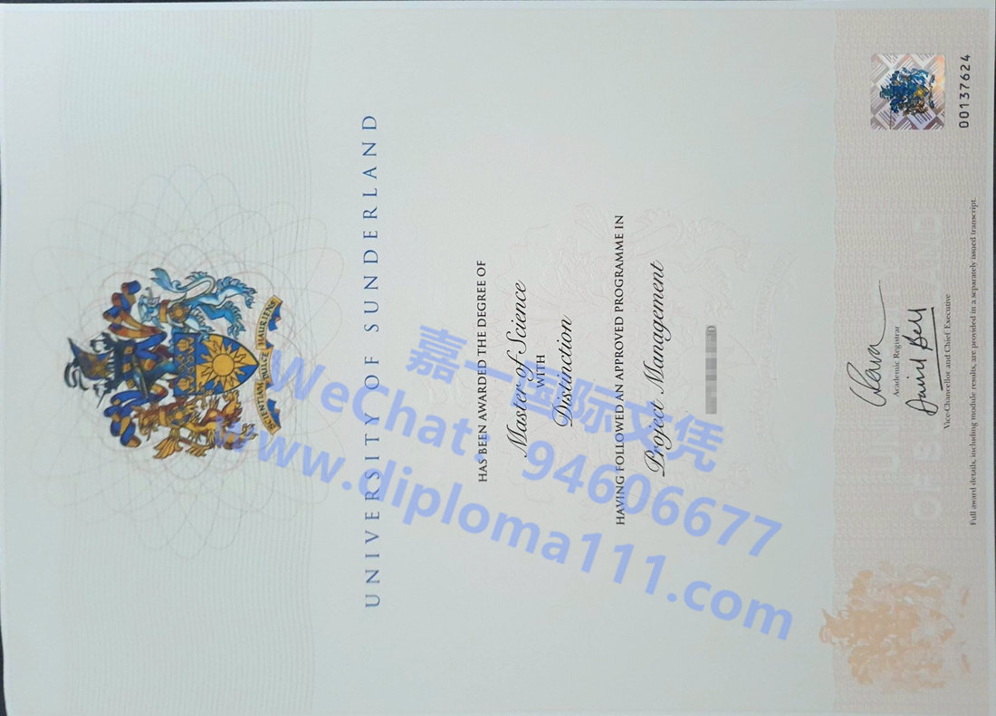 更新桑德兰大学硕士毕业证样板,购买University of Sunderland文凭途径