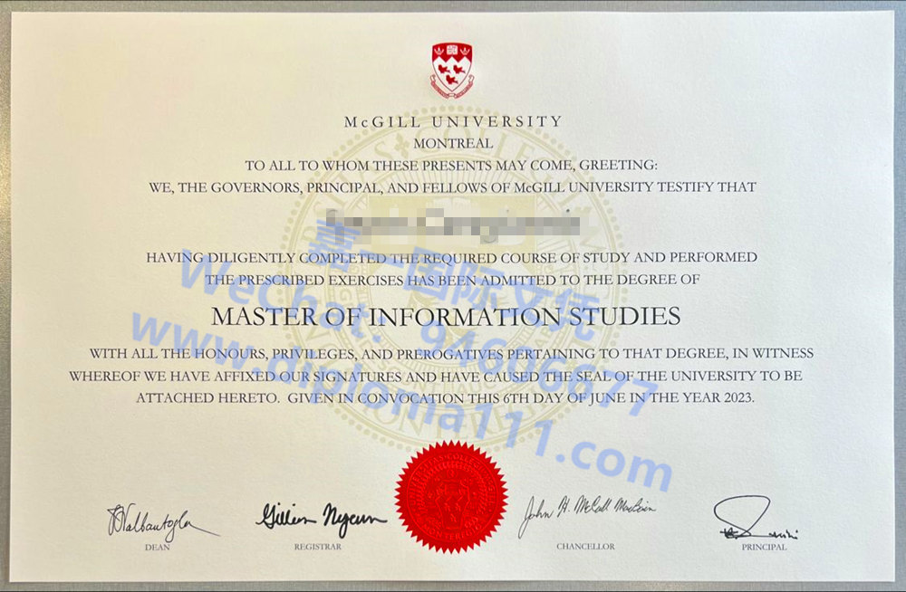 23版麦吉尔大学毕业证新赛道/加拿大McGill精仿文凭被替代