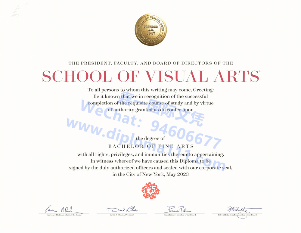 美国SVA学位证超卓版,展示23年纽约视觉艺术学院电子毕业证degree