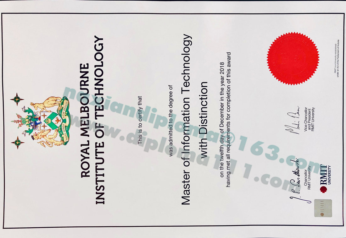 补办RMIT硕士毕业证/定制皇家墨尔本理工大学学位证电子图