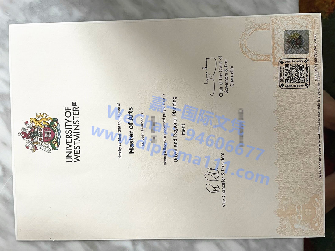 伦敦文凭一手制作商更新威斯敏斯特大学学位证版本