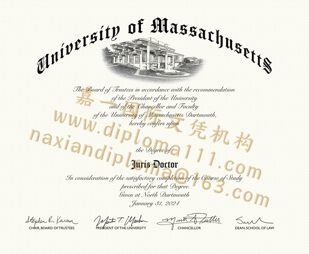 美国JD法律博士文凭学历|补办麻省大学达特茅斯分校毕业证|UMass