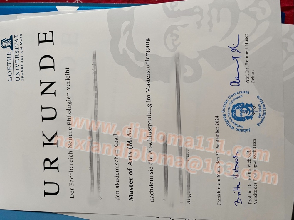 德国Urkunde文凭定制不迷糊：法兰克福大学硕士学位证购买案例/