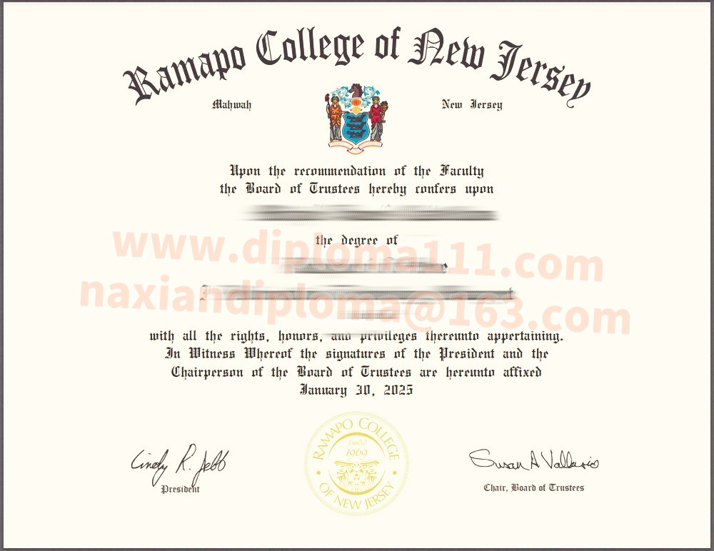 新泽西拉马波学院24版电子毕业证Ramapo College of New Jersey degree