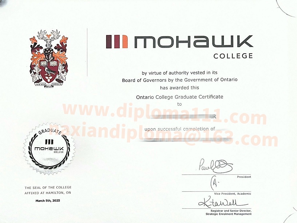 25版加拿大Mohawk College毕业证与莫哈克学院文凭最新图