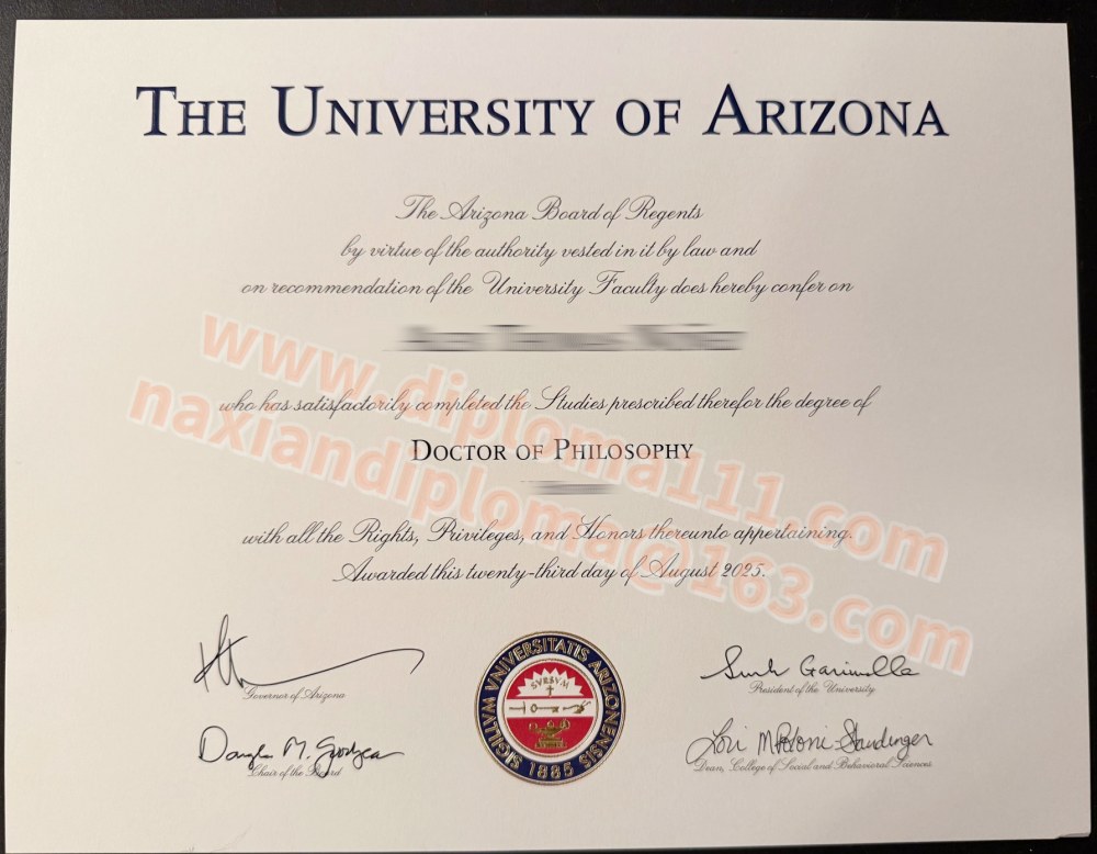 挂科推荐亚利桑那大学毕业证与University of Arizona diploma补救案例