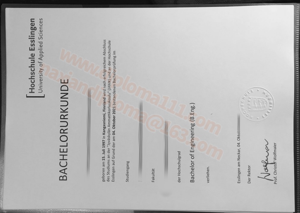 德国挂科肄业紧急处理预案:埃斯林根应用科学大学毕业证三天补回指南